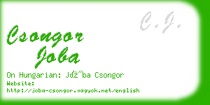 csongor joba business card